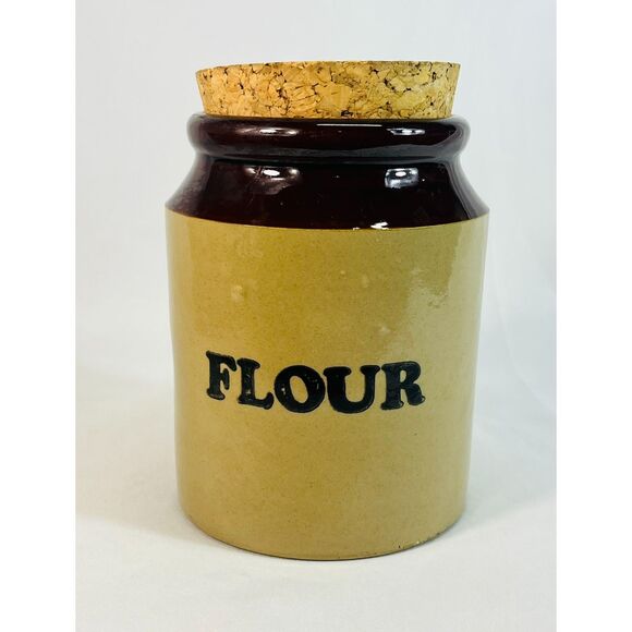 Vintage Pearsons Chesterfield Flour Ceramic Canister Jug Jar Primitive England - Picture 1 of 10